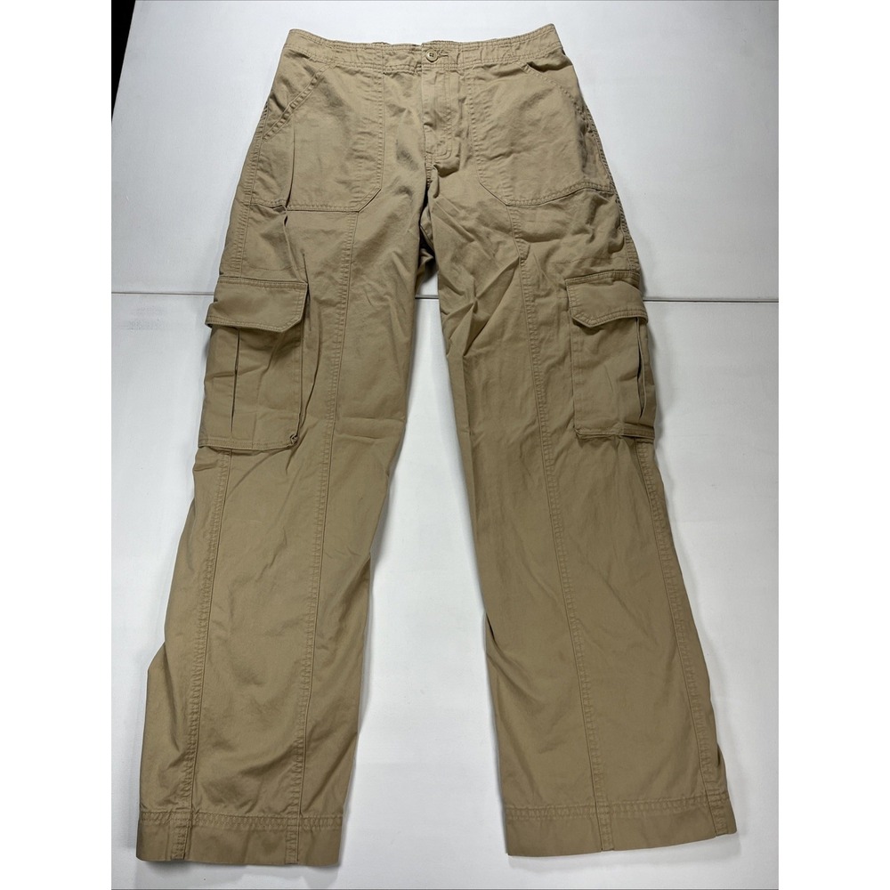 Abercrombie & Fitch Womens Relaxed Cargo Khaki Pants Curve Love Size 30/10